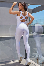 Macacão Fitness Aime Branco