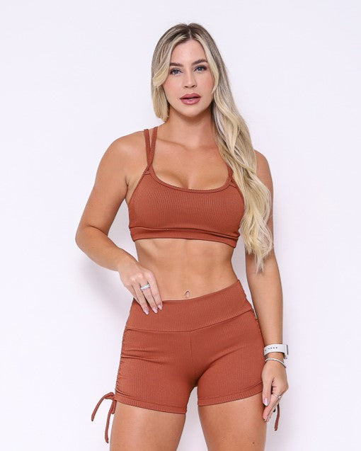 Conjunto Fitness Crystal Coffee